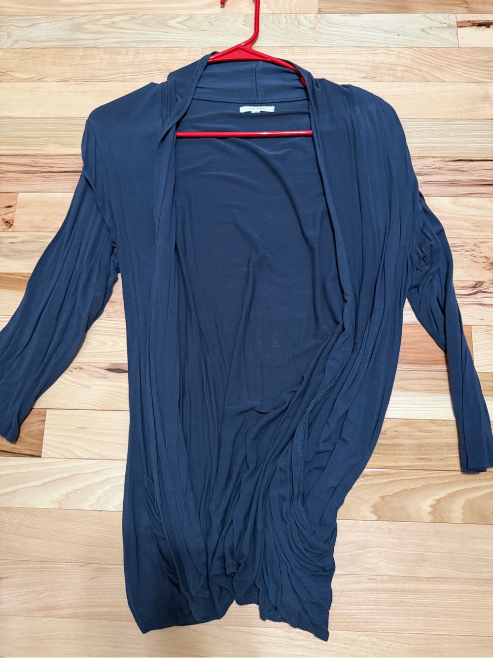 Open-Front Lightweight Draped Cardigan - blue sz medium